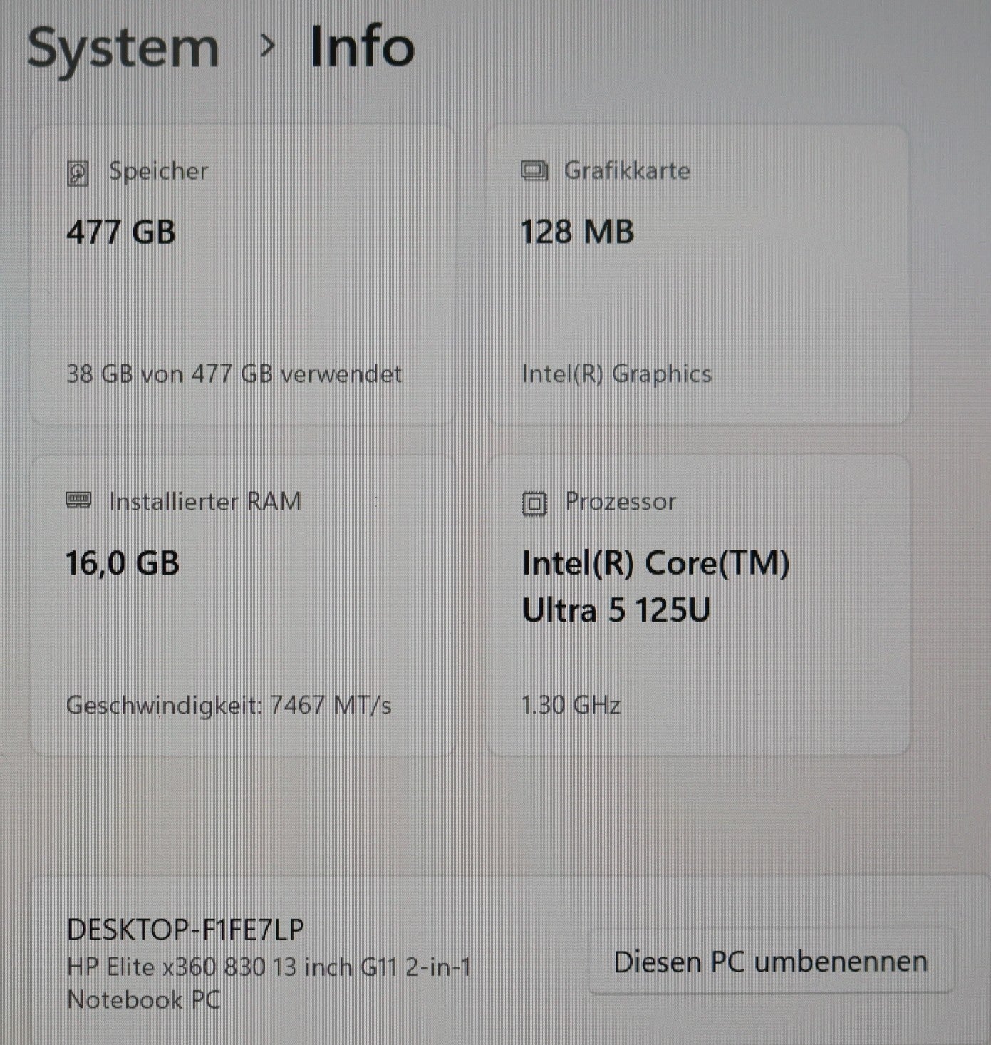 HP Elitebook X360 830 G11 2in1 Ultra 5 125U 16GB RAM 512GB SSD FullHD Touch #H2