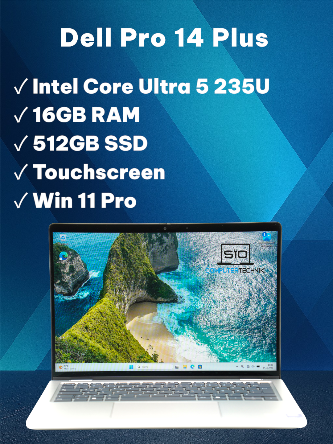 Dell Pro 14 Plus Intel Core Ultra 5 16GB RAM 512GB SSD 14'' WUXGA TOUCH Win11