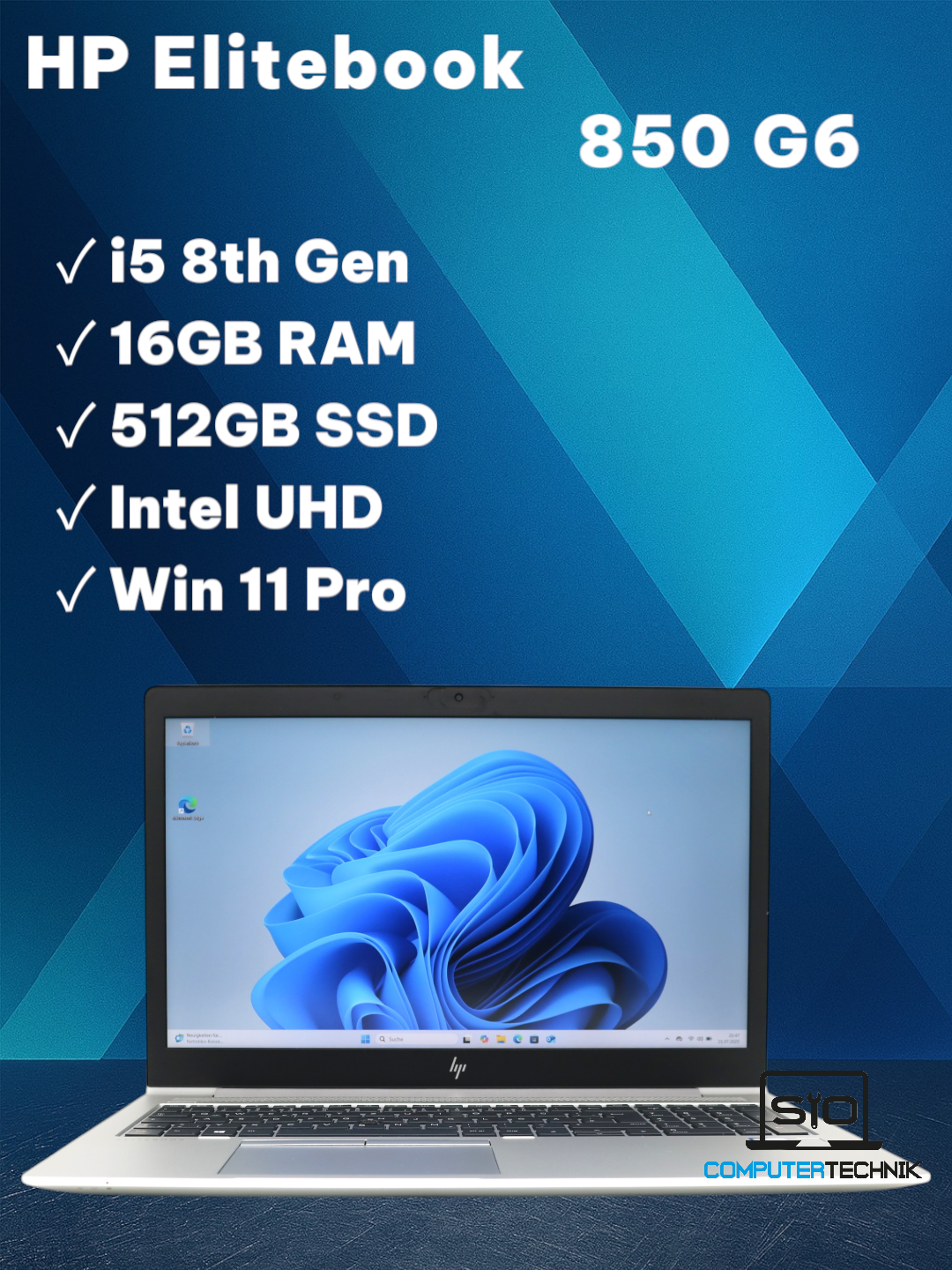 HP EliteBook 850 G6  i5-8365U 16GB RAM  512GB SSD NVMe  15,6" FullHD IPS (matt)