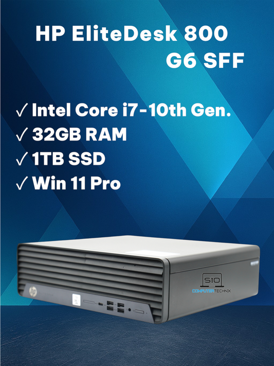 HP EliteDesk 800 G6 SFF PC Intel Core i7-10700 32GB RAM 1TB SSD Win11 Pro