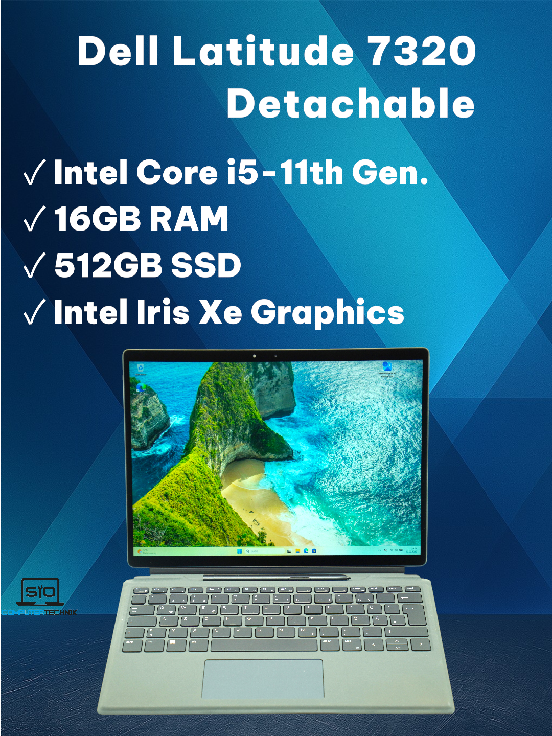 Dell Latitude 7320 Detachable i5-1140G7 16GB RAM 512GB SSD 13" mit Stift Win11