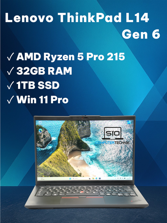 Lenovo ThinkPad L14 Gen6 Ryzen 5 Pro 215 32GB RAM 1TB SSD 14" FullHD Win11 Gut