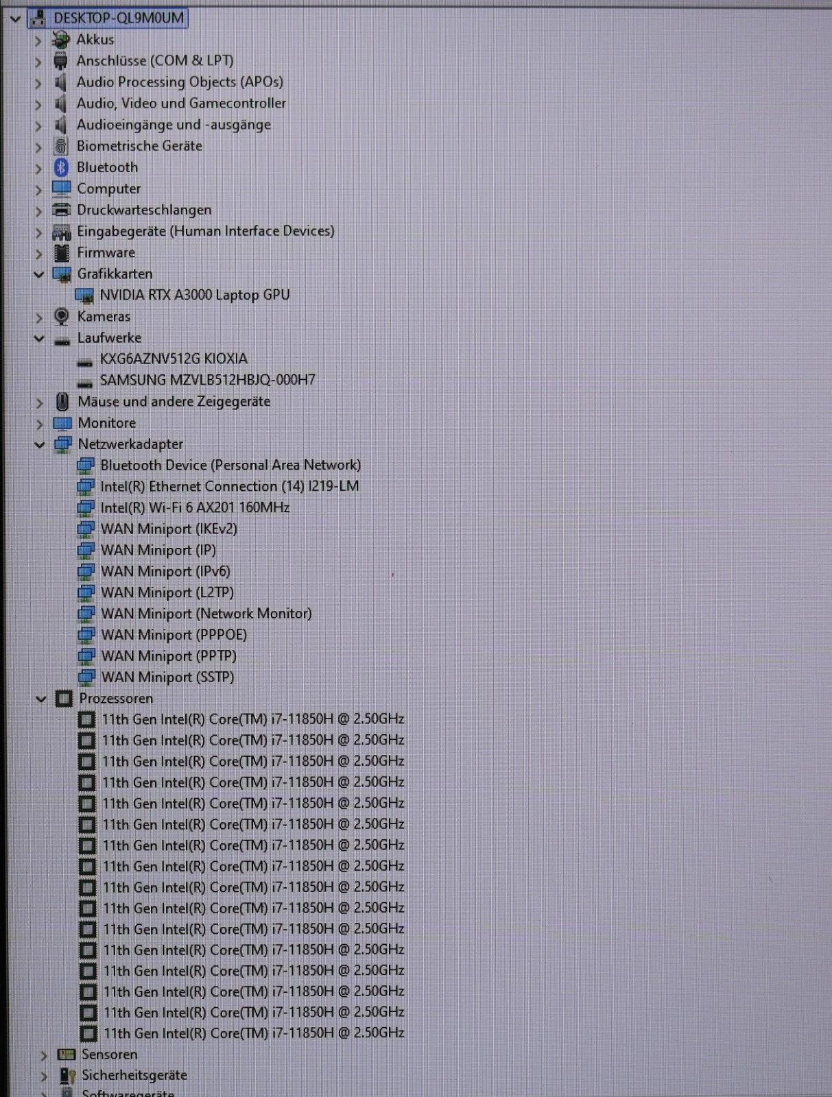 HP Zbook Fury 17,3" G8 MW i7-11850H 64GB RAM 1TB SSD NVIDIA RTX A3000 Win 11