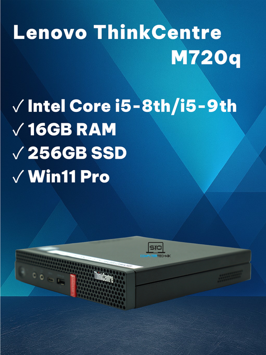 Lenovo ThinkCentre Mini PC M720q i5-8th/9th 16GB RAM 256GB SSD WLAN o. Antenne