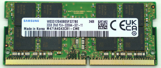 Samsung 32GB DDR4 3200MHz SO-DIMM (2Rx8) M471A4G43CB1 - CWE Laptop RAM