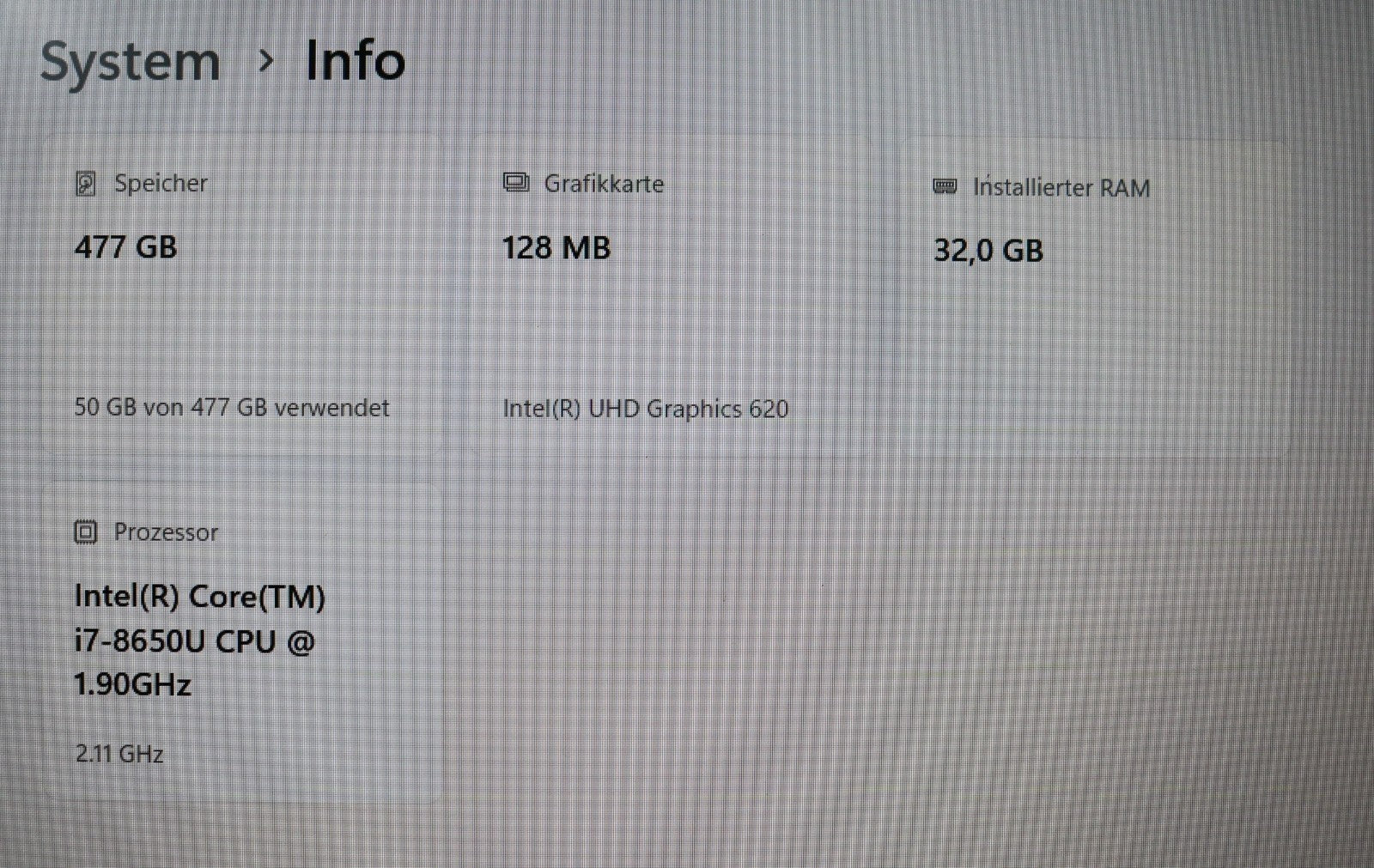 HP Elitebook 850 G5 i7-8650u 32GB RAM 512GB SSD NVMe, 15,6 FullHD IPS (matt) Win