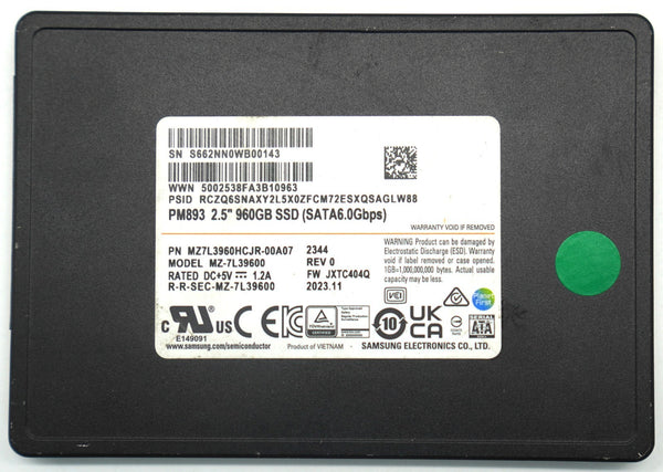 Samsung PM893 960GB SSD 2,5" SATA III 6Gb/s Enterprise MZ7L3960HCJR-00A07