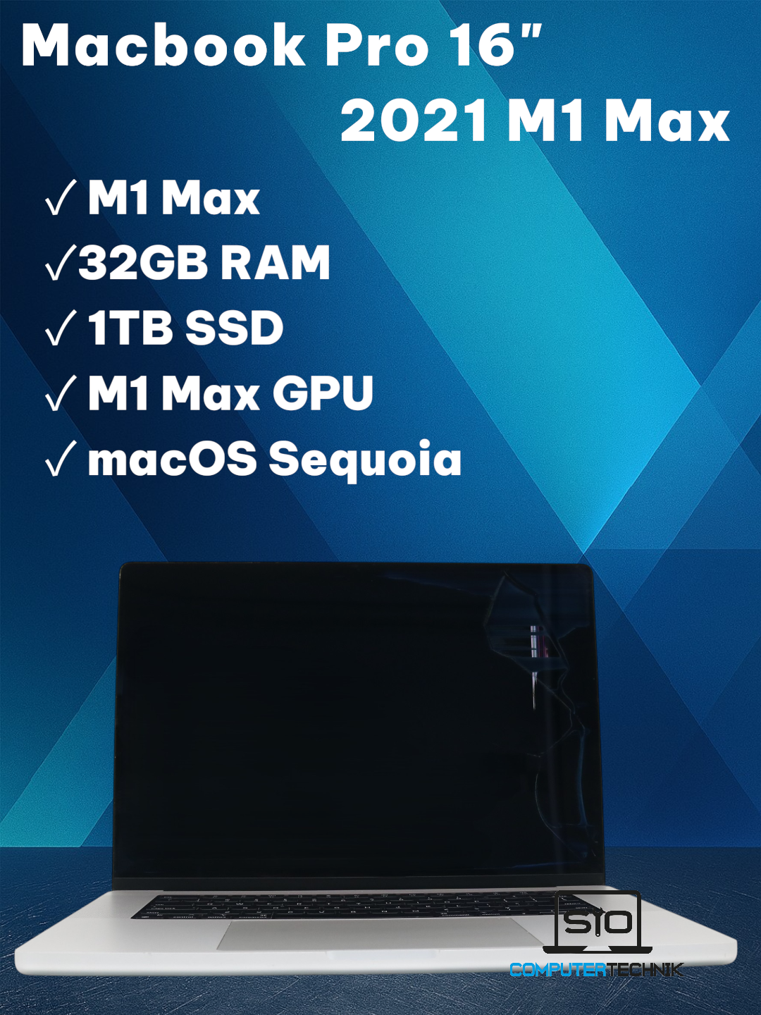 Apple MacBook Pro 2021 16 Zoll M1 Max 32GB 1TB SSD Liquid Retina XDR #Display