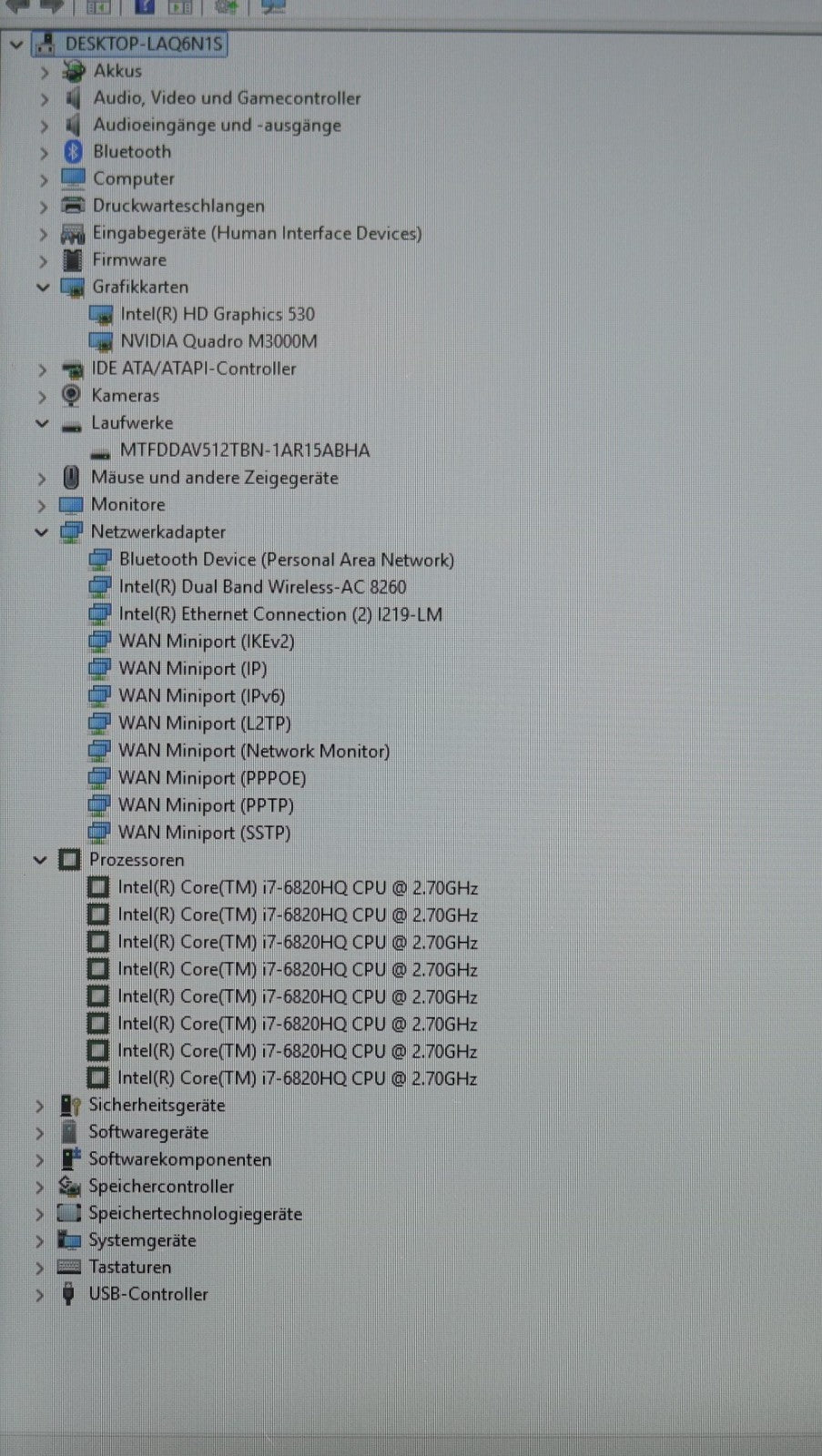 HP Zbook 17 G3 i7-6820HQ 32GB RAM 512GB SSD NVIDIA Quadro M3000M 17" FullHD