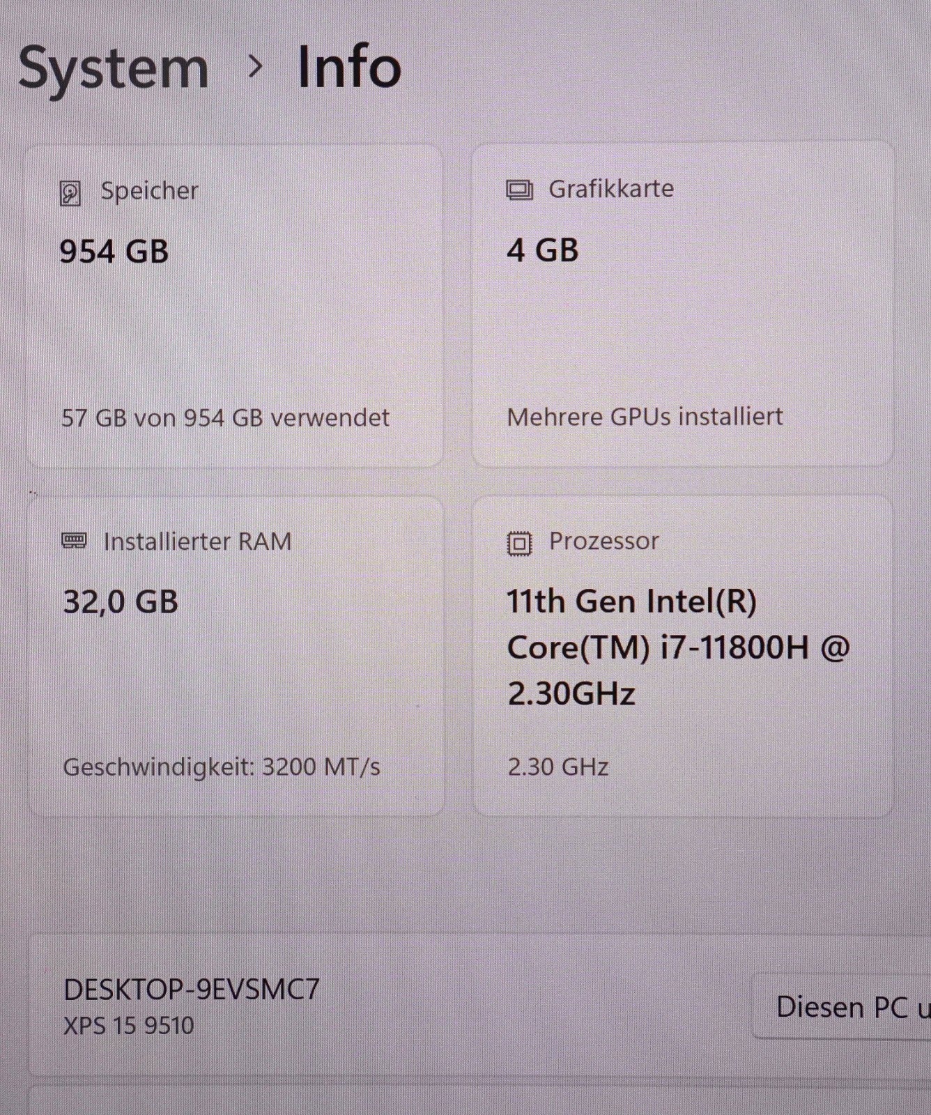 Dell XPS 15 9510  i7-11800H 32GB RAM 1TB SSD RTX 3050 Ti 15,6″ QWERTY #1