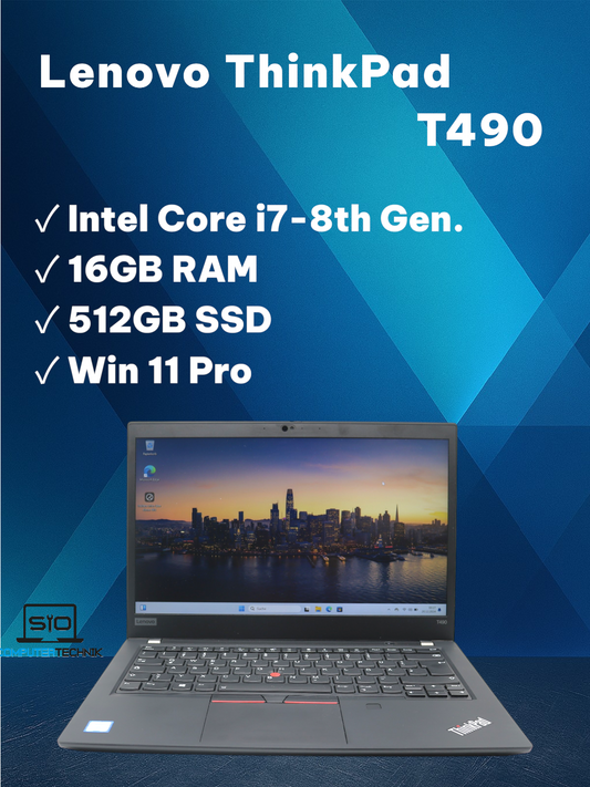 Lenovo ThinkPad T490 i7-8565U 16GB RAM 512GB SSD 14 Zoll FHD LTE Win11 #SW1