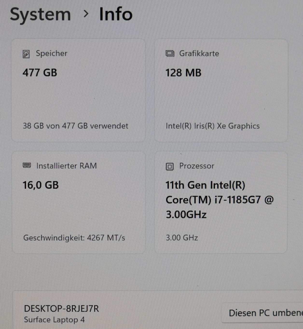 Microsoft Surface Laptop 4 i7-1185G7 16GB RAM 512GB SSD 15" Touch Model 1979