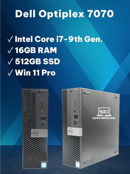 Dell OptiPlex SFF 7070 Desktop PC Intel Core i7-9th Gen 16GB RAM 512GB SSD Win11
