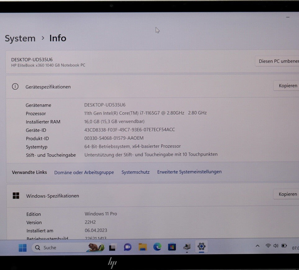 HP EliteBook x360 1040 G8 14 Zoll Intel i7-1165G7 16GB RAM 512GB SSD 2in1 TOUCH