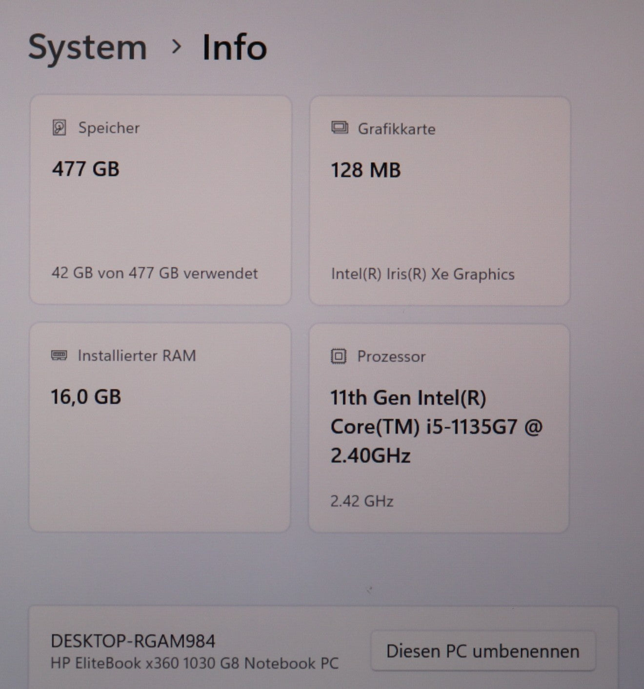 HP Elitebook x360 1030 G8 i5-1135G7 16GB RAM 512GB SSD FullHD Touch Fingerprint