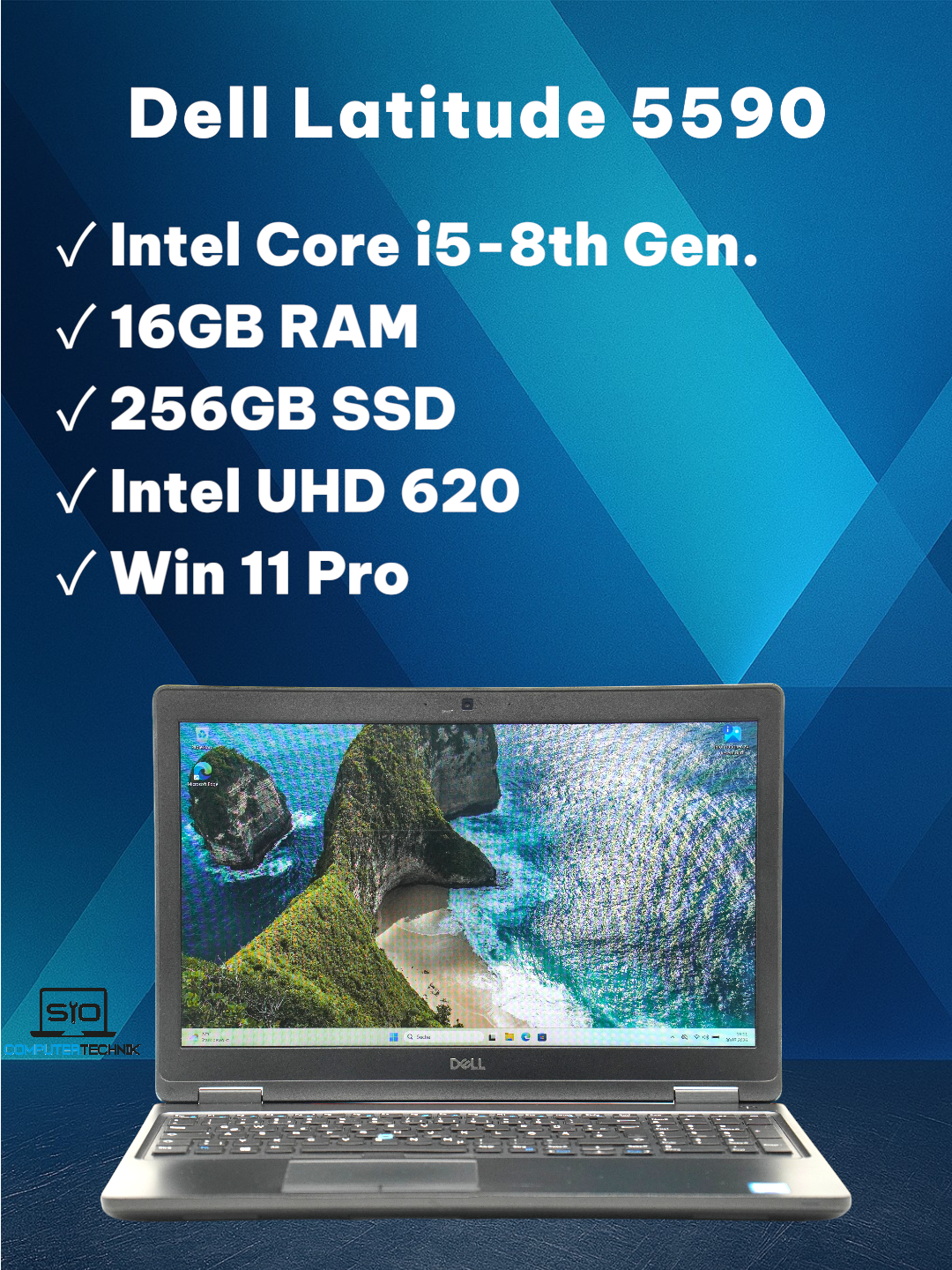 Dell Latitude 5590 i5-8350U 16GB RAM 256GB SSD 15,6'' FHD Intel UHD 620 Win11