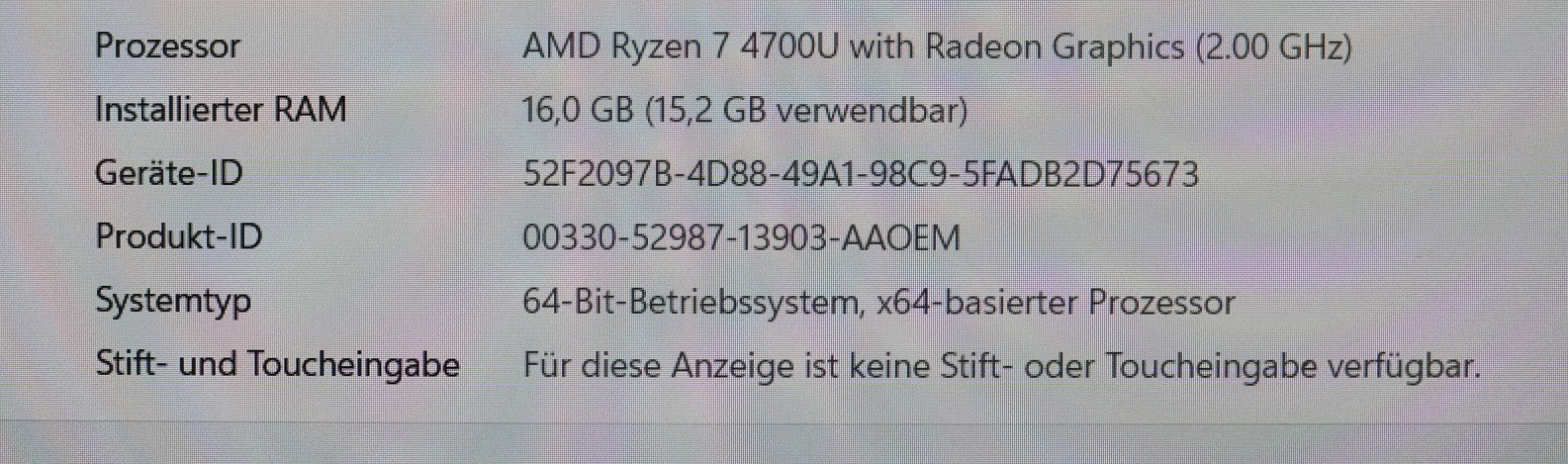 Lenovo Thinkpad E15 Gen2 AMD Ryzen 7 4700U 16B RAM 512GB SSD 15,6 FullHD Win11