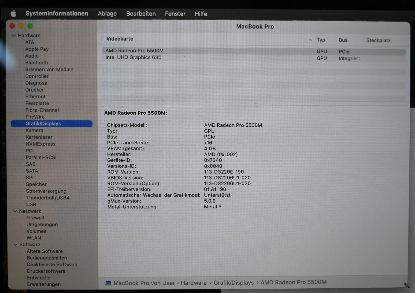 MacBook Pro 2019 16,1" i9-9th Gen. 64GB RAM 2TB SSD AMD Radeon 5500M GPU #24