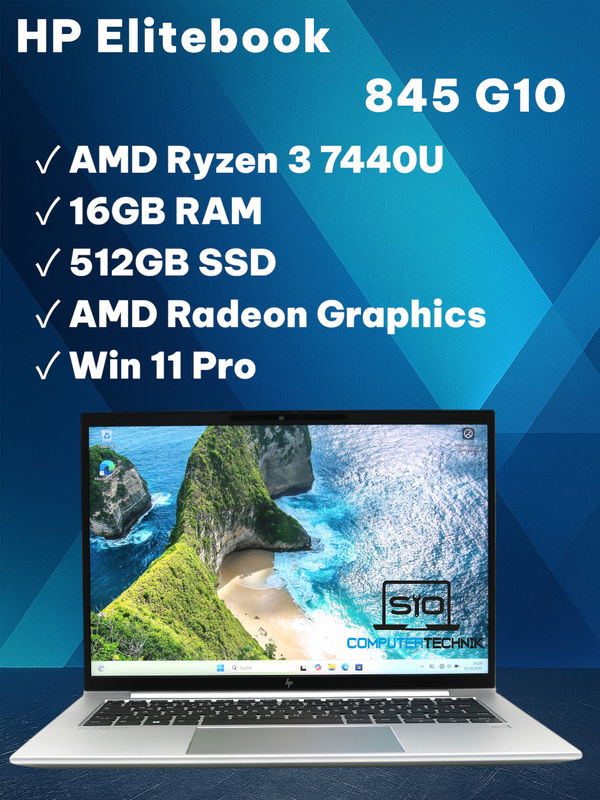 HP Elitebook 845 G10 AMD Ryzen 3 7740U 16GB RAM 512GBSSD 14 FHD Win11