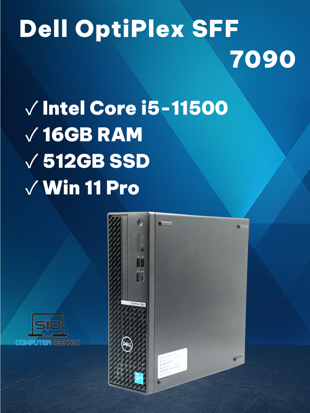 Dell OptiPlex SFF 7090 Desktop PC Intel Core i5-11500 16GB RAM 512GB SSD Win11