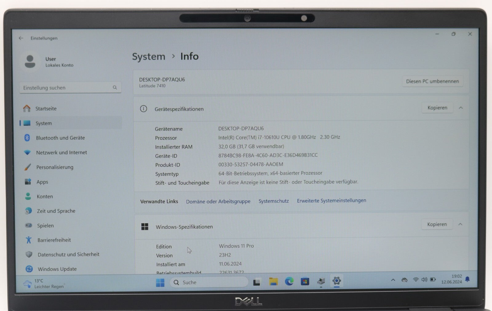 Dell Latitude 7410 i7-10610u Quad Core 32GB RAM 512GB SSD 14" FHD QWERTY