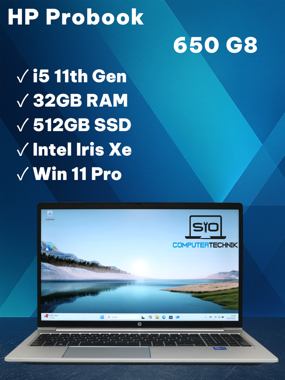 HP Probook 650 G8 i5-1145G7 32GB RAM 512GB SSD Intel Iris 15,6" FullHD Backlight