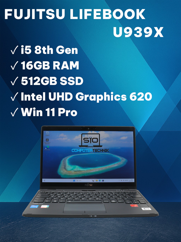 Fujitsu Lifebook U939X i5-8265U 16GB RAM 512GB SSD 13,3" FullHD Touch  Stift