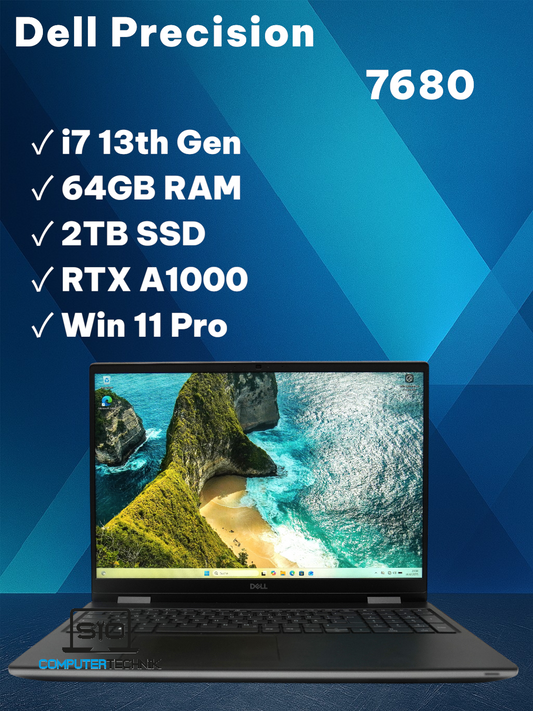 Dell Precision 7680 i7-13th 64GB RAM 2TB SSD 16" FHD RTX A1000 Win11