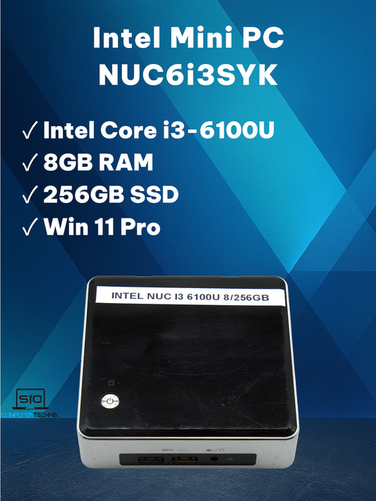 Mini PC Intel NUC i3-6100U 8GB RAM 256GB SSD Intel HD Graphics 520 Win 11