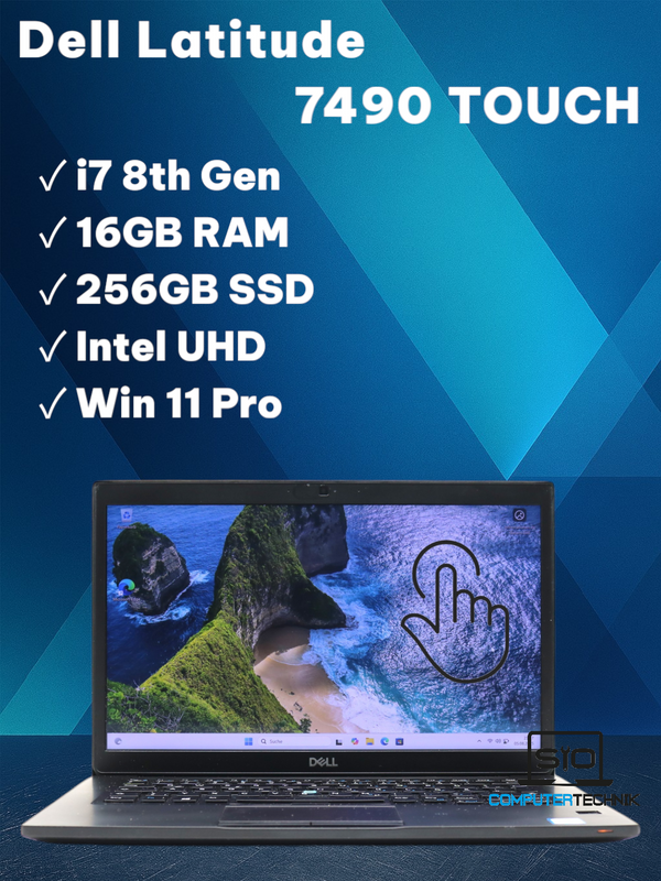 Dell Latitude 7490 – i7-8650U 16GB RAM 256GB SSD NVMe 14" FullHD Touch Display