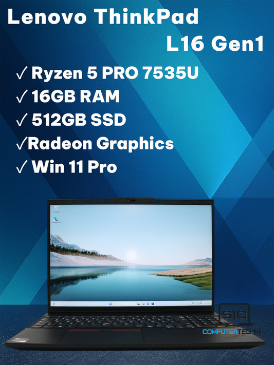 Lenovo ThinkPad L16 Gen1 Ryzen 5 Pro 7535U 16GB RAM 512GB SSD 16'' FHD LTE #GK01