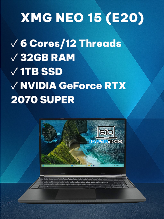 XMG NEO 15 Gaming Laptop i7-10750H 32GB RAM 1TB SSD NVIDIA GeForce RTX 2070