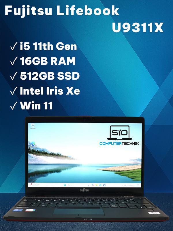 Fujitsu Lifebook U9311X i5-1135G7 16GB RAM 512GB SSD 13,3" FullHD Touch  Stift