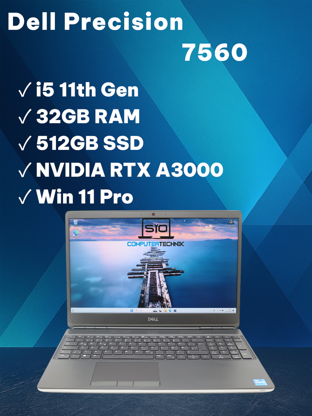 Dell Precision 7560 i5-11500H 32GB RAM 512GB SSD 15,6" FHD RTX A3000 Win11