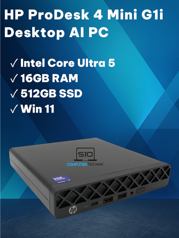 HP ProDesk 4 Mini G1i AI PC Intel Core Ultra 5 16GB RAM 512GB SSD NEU