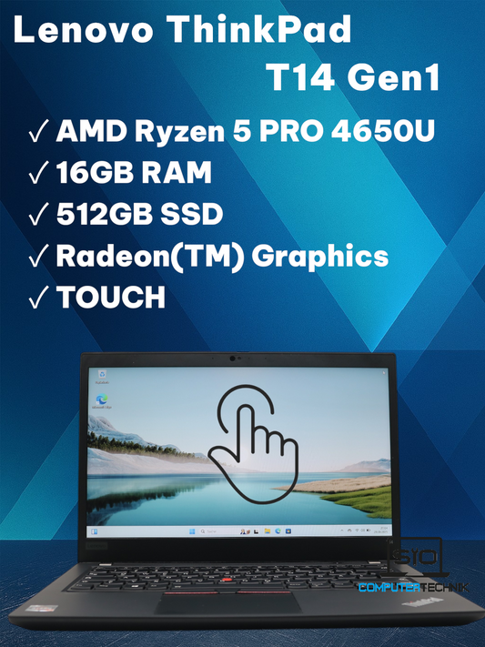 Lenovo ThinkPad T14 Gen1 – Ryzen 5 Pro 4650U 16GB RAM 512GB SSD 14" FHD TOUCH