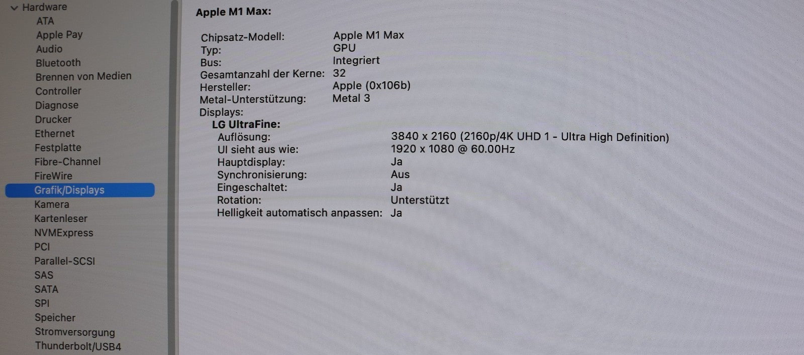 Apple MacBook Pro 2021 16 Zoll M1 Max 32GB 1TB SSD Liquid Retina XDR #Display