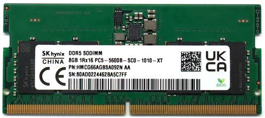 SK hynix 8GB RAM DDR5 1Rx16 PC5-5600B-SC0-1010-XT SO-DIMM