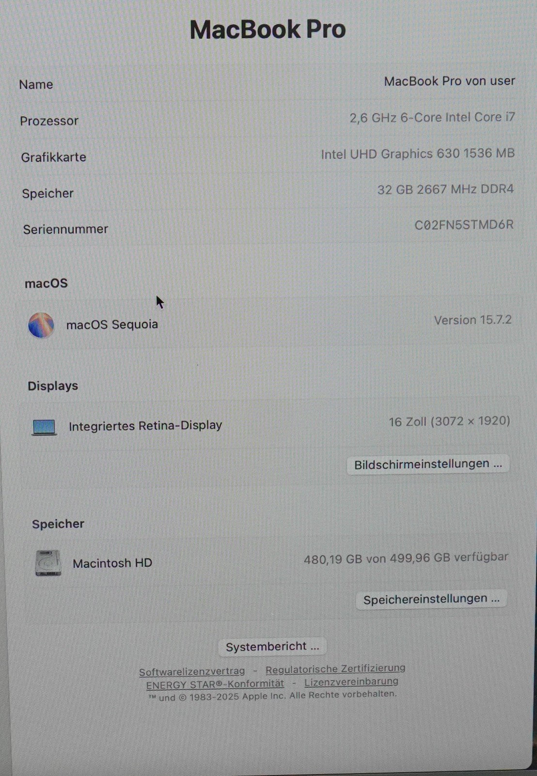 MacBook Pro 2019 16" i7-9th Gen 32GB RAM 512GB SSD AMD Radeon 5300  #M124