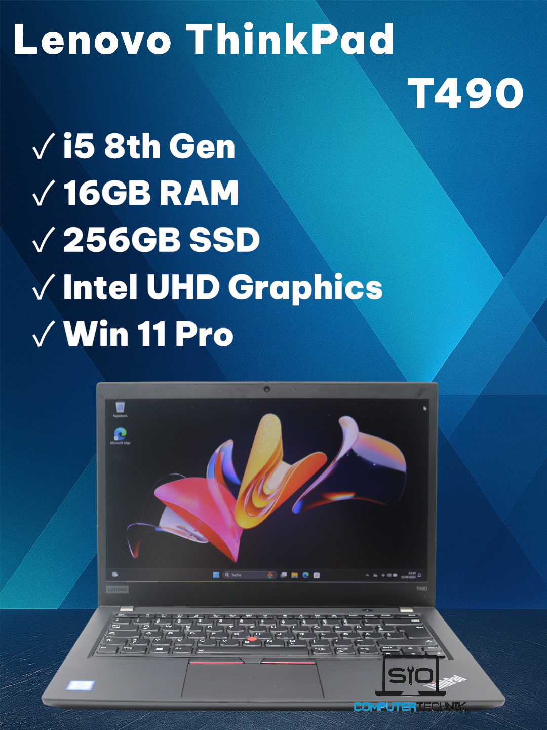 Lenovo Thinkpad T490 Laptop i5-8265u 16GB RAM 256GB SSD NVMe FullHD IPS Backlit