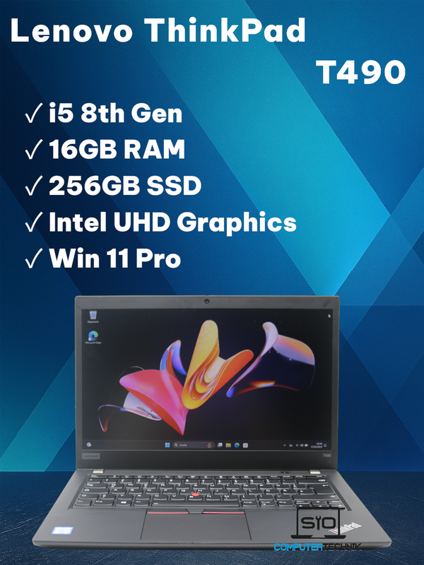 Lenovo Thinkpad T490 Laptop i5-8265u 16GB RAM 256GB SSD NVMe FullHD IPS Backlit