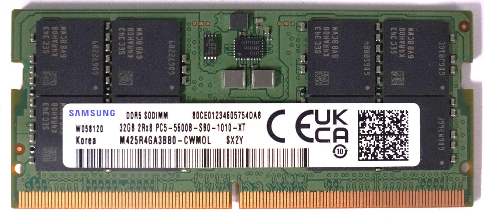 Samsung 32GB DDR5 5600MHz SO-DIMM Laptop RAM (2Rx8) PC5-5600B-SB0-1010-XT