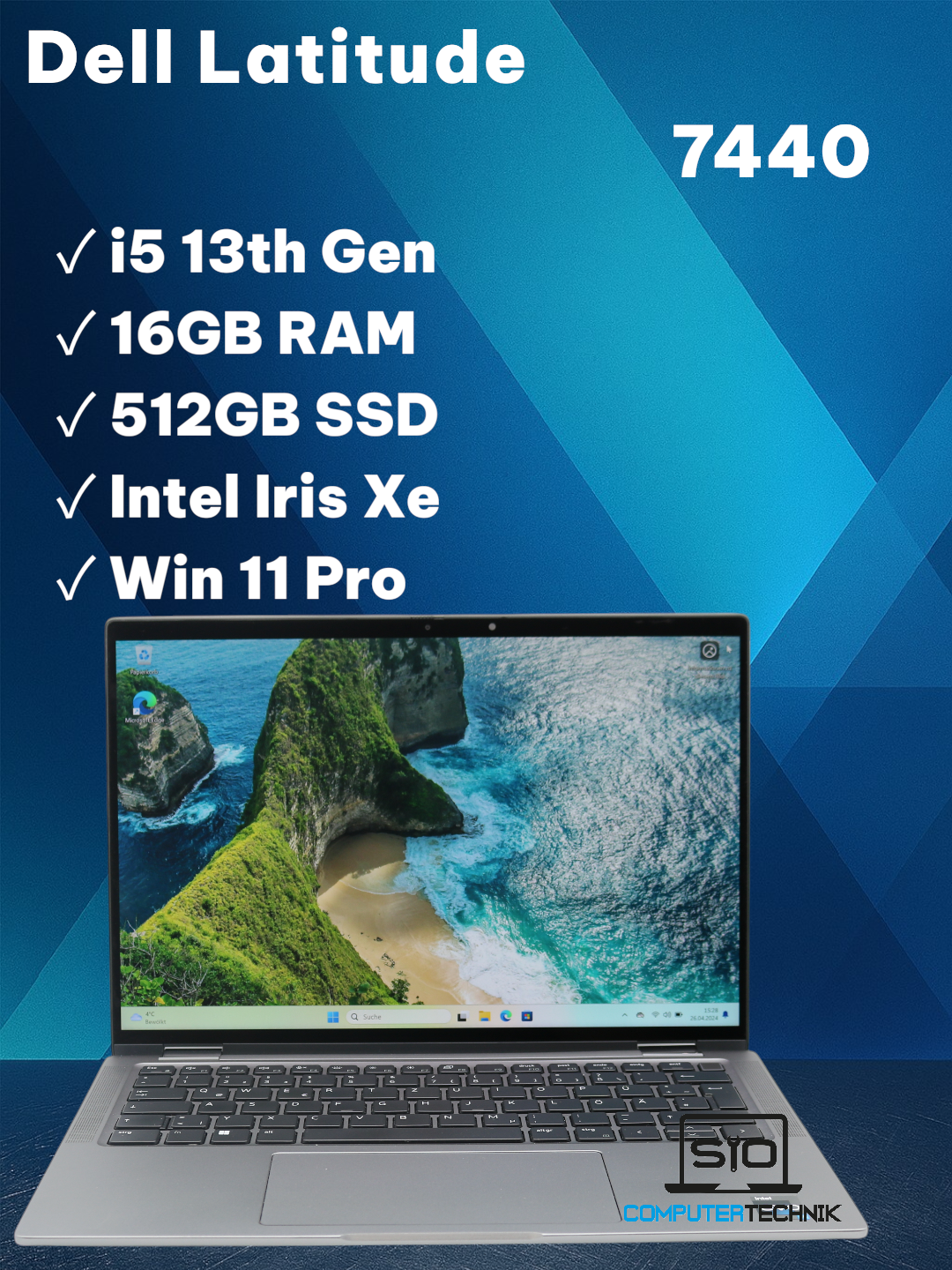 Dell Latitude 7440 i5-1335u 16GB RAM 512GB SSD 2in1 Touchscreen 360 Grad eSIM