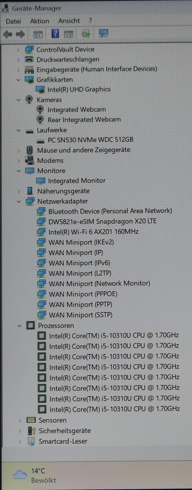 Dell Latitude 7210 2in1 i5-10310u 16GB RAM 512GB SSD Win11 TOUCHSCREEN Win11