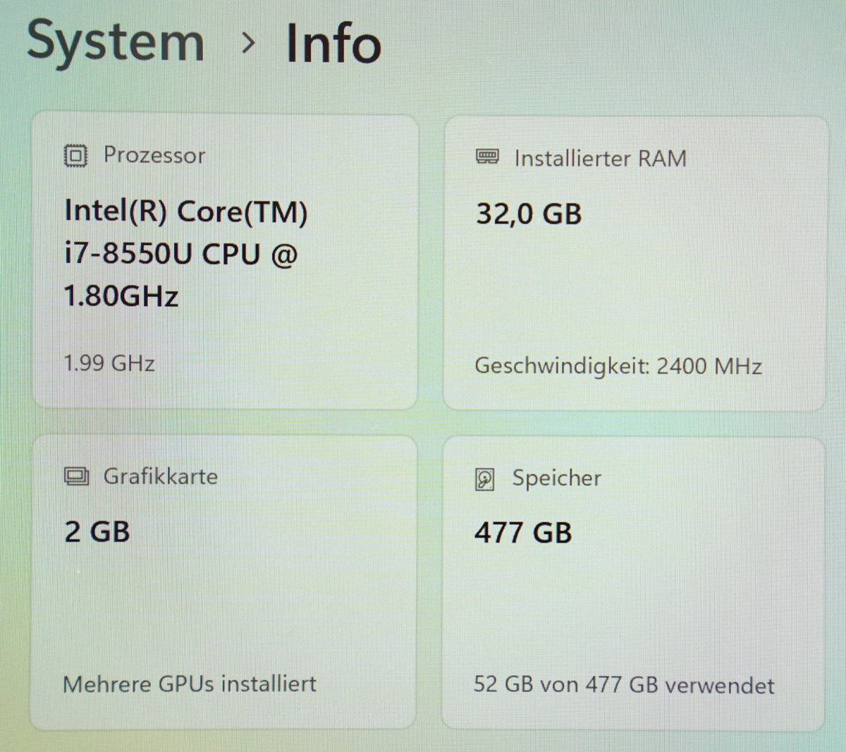 Lenovo ThinkPad T480 i7-8650U 32GB RAM 512GB SSD 2K Display Win11 MX150 2xAkkus