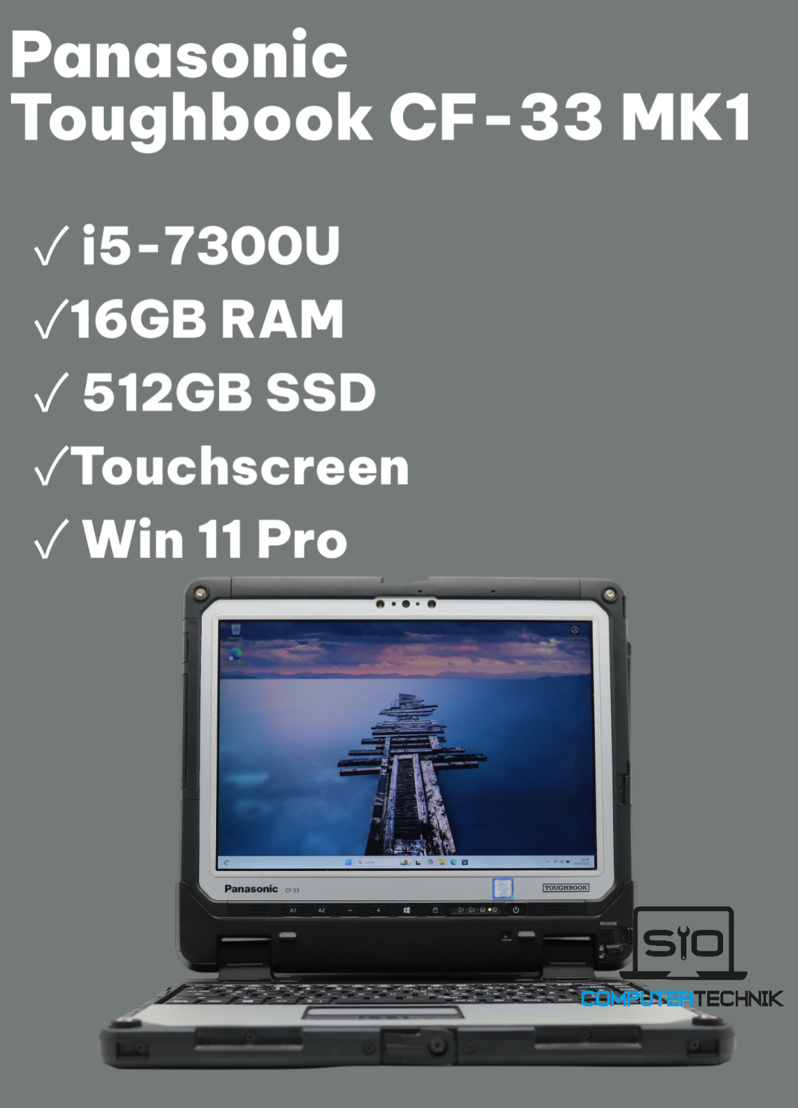 Panasonic ToughBook CF-33 MK1  12Zoll  i5-7300u 16GB RAM 512GB SSD QHD Win11