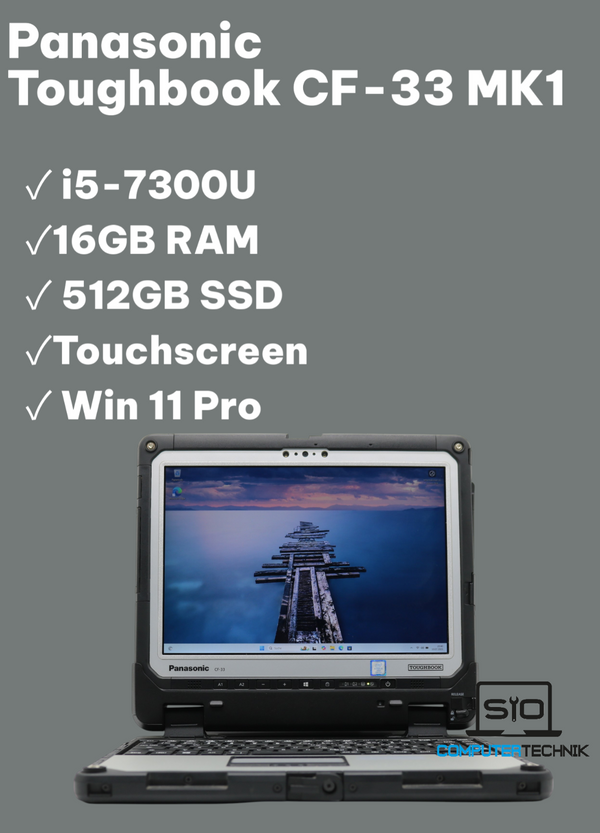 Panasonic ToughBook CF-33 MK1  12Zoll  i5-7300u 16GB RAM 512GB SSD QHD Win11 #L1