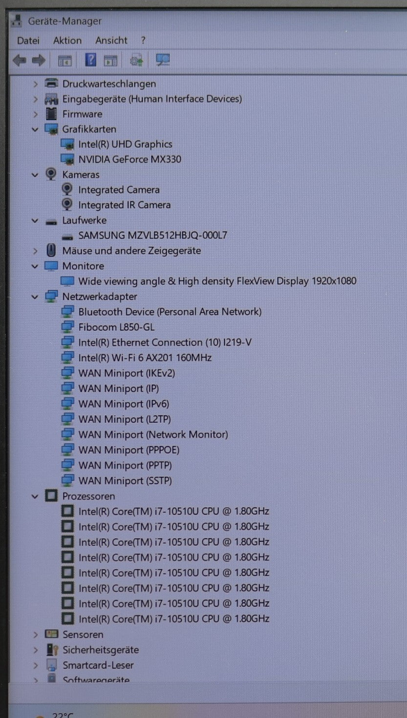 Lenovo ThinkPad T15 Gen1 i7-10510U 32GB RAM 512GB SSD FHD15,6 NVIDIA MX330 Win11