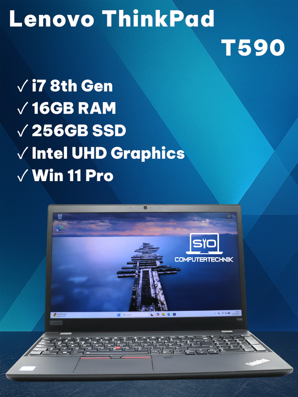 Lenovo ThinkPad T590 i7-8565U 16GB RAM 256GB SSD 15,6" FullHD Win11 Pro TOP AKKU