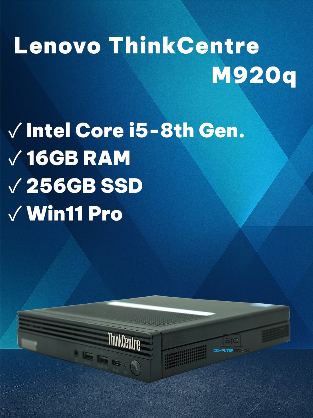 Lenovo ThinkCentre M920q Mini/Tiny PC i5-8th Gen. 16GB RAM 256GB SSD Win11